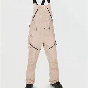 Volcom Womens Elm Stretch Gore Bib Overalls - Beige|Snow